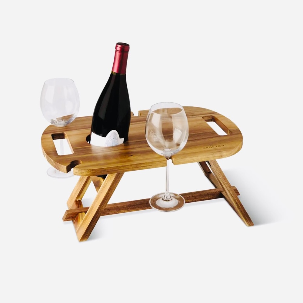 Portable Mini Picnic Table🍷wine holder 🧀 charcuterie board 🥐